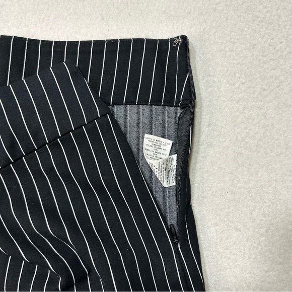 FREE PEOPLE Mari Ponte Pants Pinstripe High Rise Flare Size 4 - Picture 6 of 12